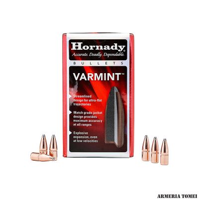 PALLE DA RICARICA - HORNADY - 22 Cal .224 55 gr SP Boattail with Cannelure (100 PZ)