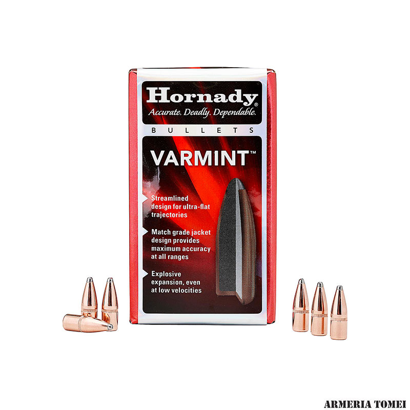 PALLE DA RICARICA - HORNADY - 22 Cal .224 55 gr SP Boattail with Cannelure (100 PZ)