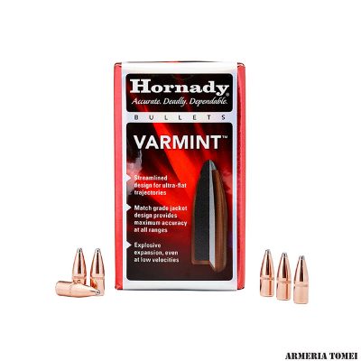 PALLE DA RICARICA - HORNADY - 22 Cal .224 60 gr SP VARMINT  (100 PZ)