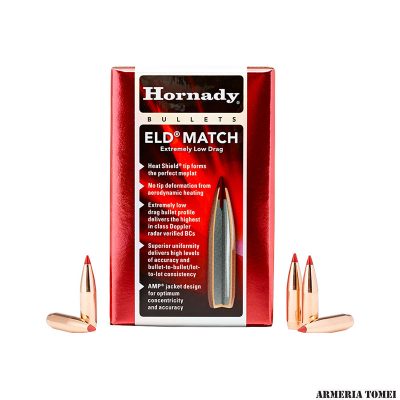 PALLE DA RICARICA - HORNADY - ELD-MATCH 22 CAL .224" 73GR (100 PZ)