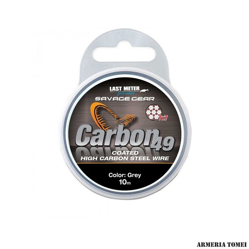 SAVAGE GEAR - CARBON49 0,70mm 23kg 50lb COATED GREY 10mm