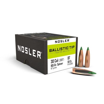 PALLE - NOSLER - BALLISTIC TIP 30 caliber (.308") Spitzer 165gr (10.7 grams) (50pz)