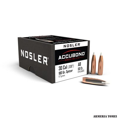 PALLE - NOSLER - ACCUBOND 30 Cal (.308") Spitzer 180gr (11.7grams) (50pz)