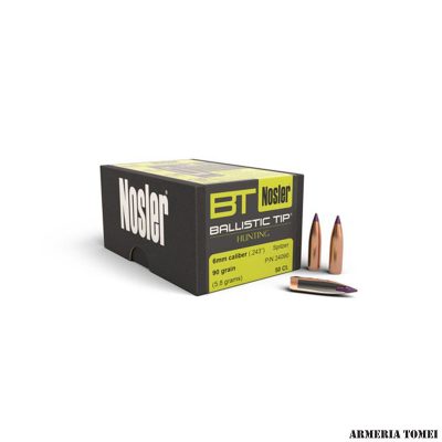PALLE - NOSLER - BALLISTIC TIP HUNTING 6mm caliber (.243") Spitzer 90 grain (5.8 grams) (50pz)