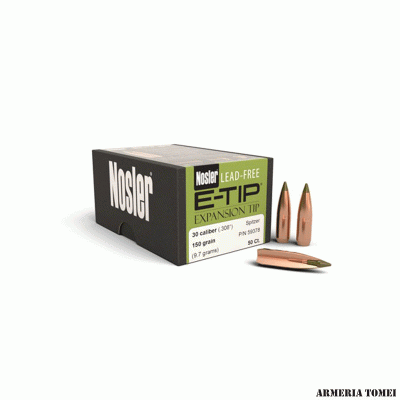 PALLE DA RICARICA - NOSLER - EXPANSION TIP 30 CAL (.308") Spitzer 150gr (9.7 grams) (50pz) -59378