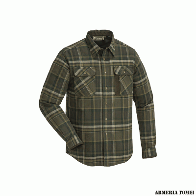 PINEWOOD - CAMICIA IN FLANELLA CORNWALL GREEN BURGUNDY