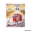 PLACCA IN METALLO CAMION ROUTE 66 US