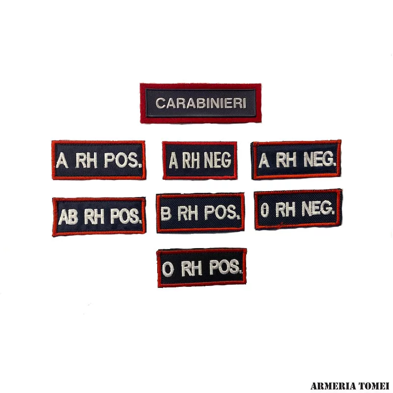 PATCH - GRUPPI SANGUIGNI CARABINIERI PER TUTA O.P.