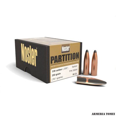 PALLE - NOSLER - PARTITION 338 CAL. .338" SPITZER 250GR CONF. 50 PZ. -35644