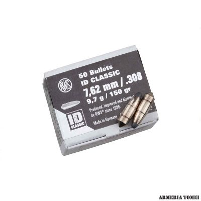 RWS - PALLE - ID CLASSIC 7,62MM / .308 - 9,7G / 150GR QTY 50