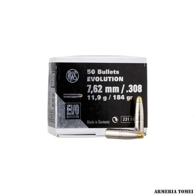 RWS - PALLE - EVOLUTION 7,62MM / .308 - 11,9G / 184GR QTY 50