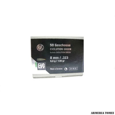 RWS - PALLE - EVOLUTION GREEN 8MM / .323 - 9,0G / 139GR QTY 50
