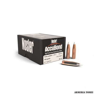 PALLE - NOSLER -  ACCUBOND 7mm caliber (.284") Spitzer 150 grain (9.7grams) (50pz)