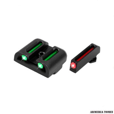 TRUGLO - FIBER OPTIC HANDGUN SIGHT - FO GLOCK LOW SET VERDE/ROSSO