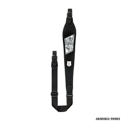 RISERVA - TRACOLLA CARABINA IN PELLE CON EFFETTO CARBONIO - CINGHIALE