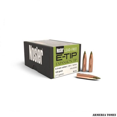 PALLE - NOSLER - E-TIP LEAD FREE 6,5 MM ( .264" ) / 120 G ( 50 PZ. ) - 59765