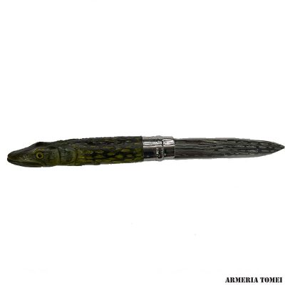 COLTELLO - OPINEL - N.12 CARBONIO CON DISEGNO - LUCCIO - REALIZZATO A MANO
