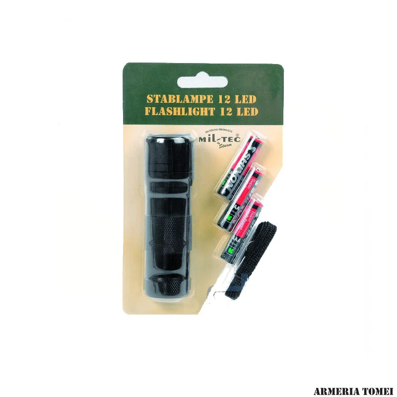 TORCIA - PIATTA 12 LED (3AAA) NERA