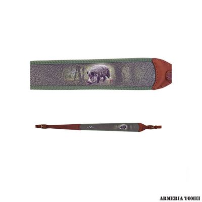 CINGHIA - DA CARABINA IN CUOIO CON IMBOTTITURA IN NEOPRENE