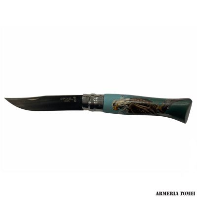 COLTELLO - OPINEL - N.9 INOX AQUILA DIPINTA REALIZZATO A MANO