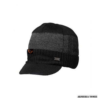 CAPPELLO - SAVAGE GEAR - KNITTED BEANIE W/BRIM ONE SIZE BLACK / GREY