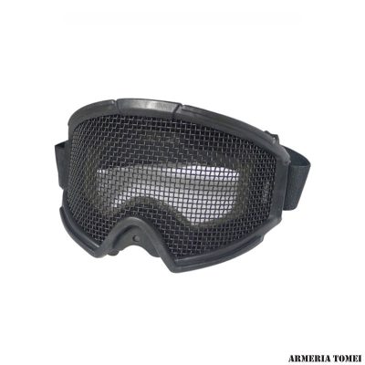 MASCHERA CON RETE METALLICA NERA