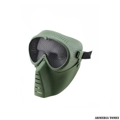 WOSPORT - MASCHERA SMALL FLY CON RETE METALLICA OLIVE DRAB