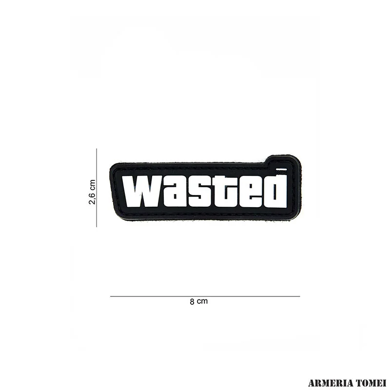 PATCH - 3D PVC WASTED BLACK/WHITE #14013