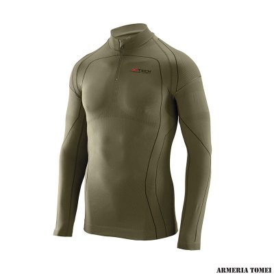 X TECH - MAGLIA PREDATOR 3 LUPETTO + ZIP VERDE