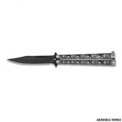 COLTELLO - ALBAINOX - BUTTERFLY MANICO TESCHIO 10cm