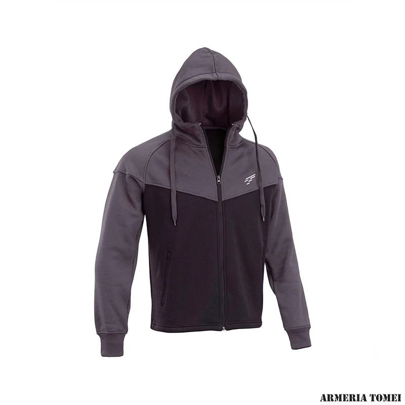 DEFCON 5 - FELPA CON CAPPUCCIO E ZIP FRONTALE + LOGO FRONTALE RICAMATO