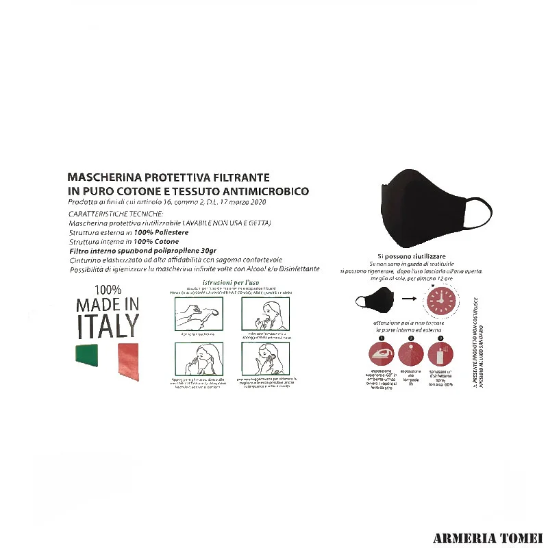MASCHERINE FILTRANTI AD USO ESCLUSIVO DELLA COLLETTIVITA' - CARABINIERI FIAMMA ARGENTO - immagine 2
