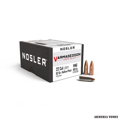 NOSLER - PALLE - VARMAGEDDON 22 caliber (.224") FBHP 62grain (4.0grams) (100pz)