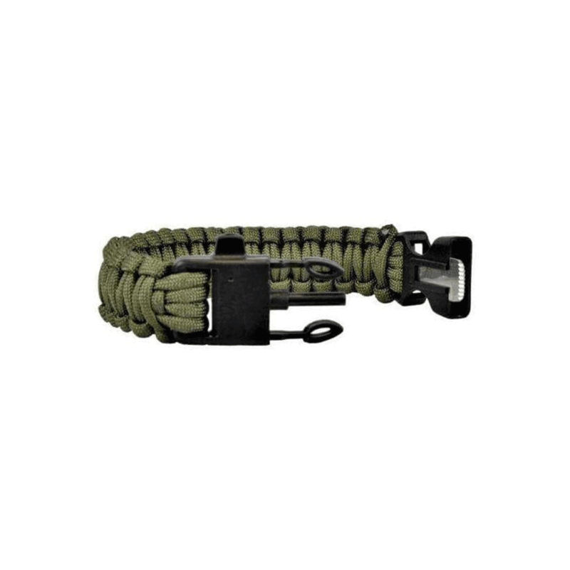BRACCIALE PARACORD CON FISCHIETTO E ACCIARINO – VERDE