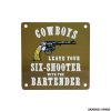 PLACCA IN METALLO MAGNETICO COWBOY