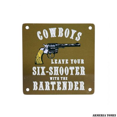 PLACCA IN METALLO MAGNETICO COWBOY
