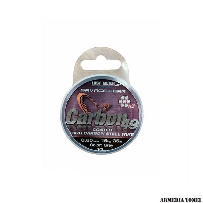 SAVAGE GEAR - CARBON49 STEELWIRE 10M 0.60MM 16KG 35LBS VERNICIATO GRIGIO