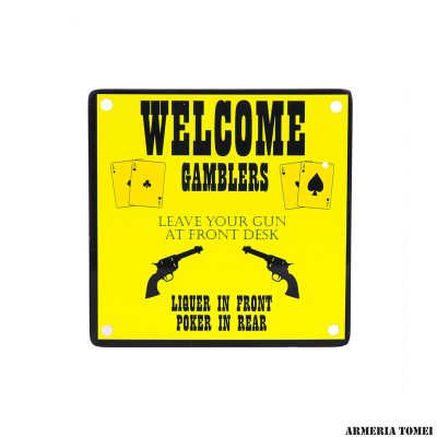 PLACCA IN METALLO MAGNETICO WELCOME GAMBLER