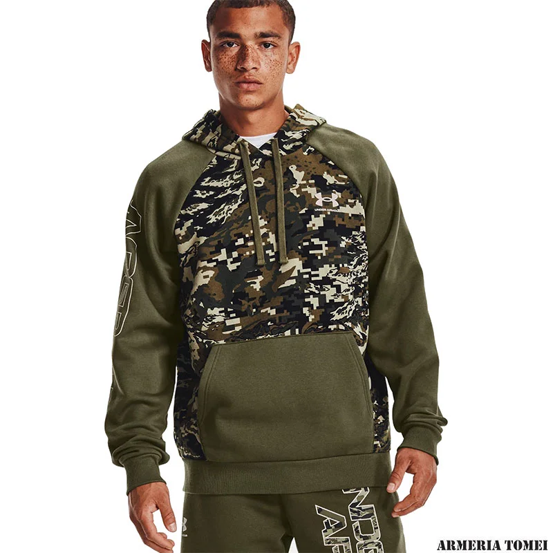 UNDER ARMOUR - UOMO - RIVAL FLC CAMO SCRIPT HD Marine OD Green / Onyx White - 390 - immagine 3