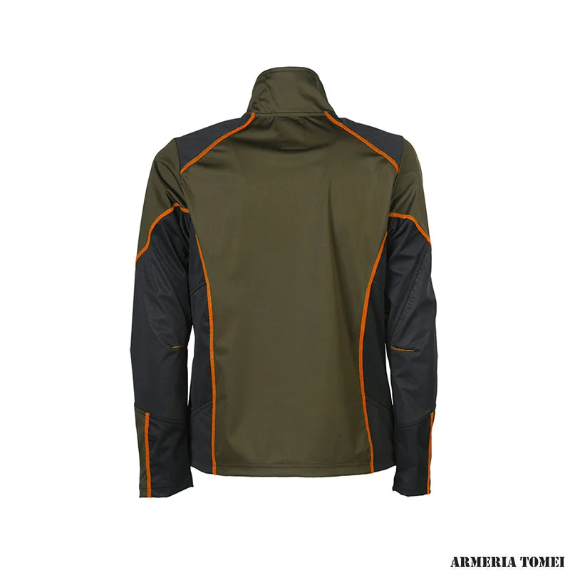 UNIVERS - CARDIGAN MICROSHELL U-TEX VERDE/ARANCIO - immagine 2