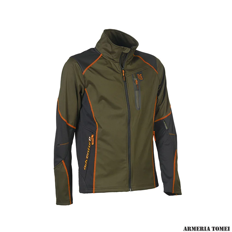 UNIVERS - CARDIGAN MICROSHELL U-TEX VERDE/ARANCIO - immagine 3