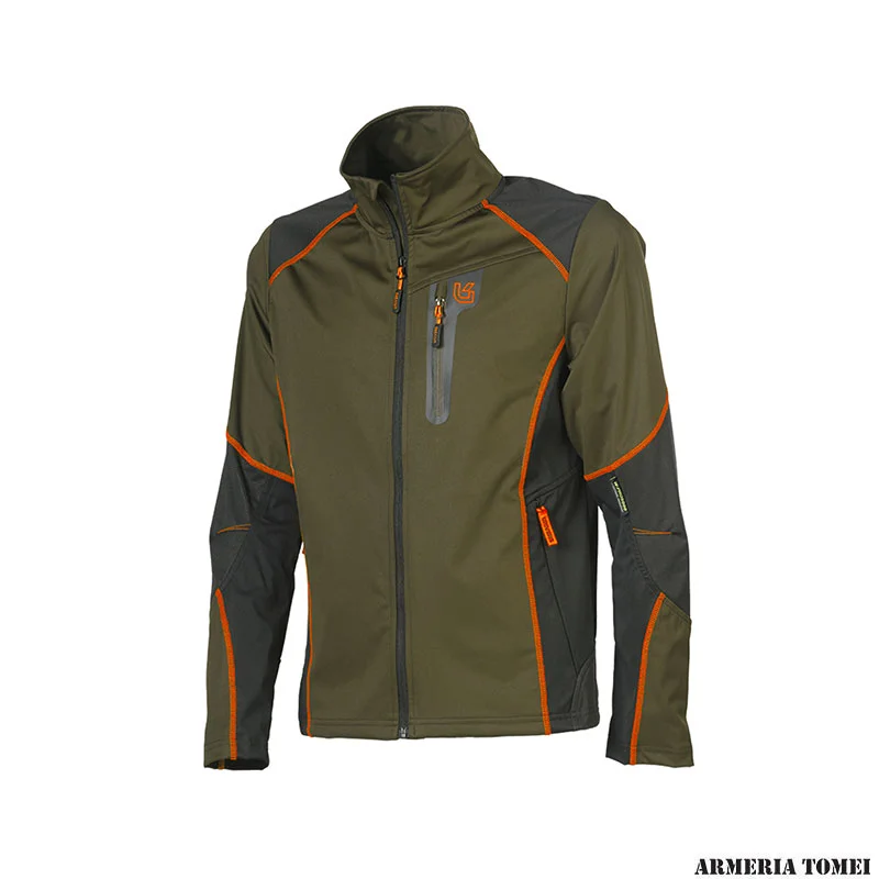 UNIVERS - CARDIGAN MICROSHELL U-TEX VERDE/ARANCIO - immagine 4