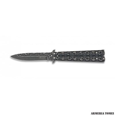 COLTELLO A FARFALLA - ALBAINOX - BUTTERFLY SKULL 9,5cm