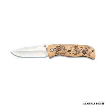 ALBAINOX - COLTELLO CHIUDIBILE MANICO LEGNO INCISO BECCACCIA