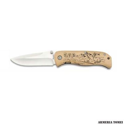 ALBAINOX - COLTELLO CHIUDIBILE MANICO LEGNO INCISO LEPRE