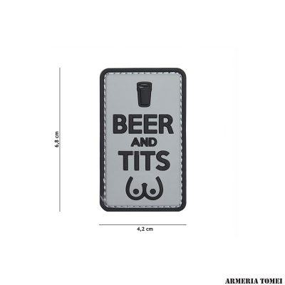 PATCH - 3D PVC BEER AND TITS GRIGIO/NERO #9039