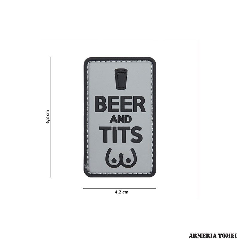PATCH - 3D PVC BEER AND TITS GRIGIO/NERO #9039