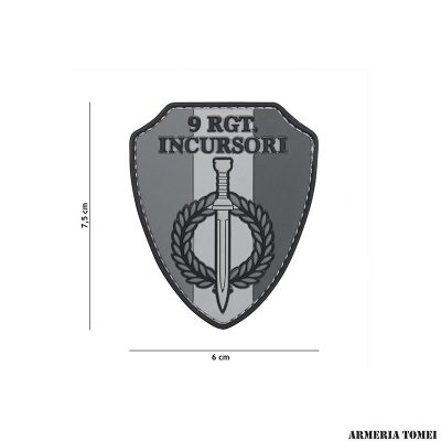 PATCH - 3D PVC 9 RGT INCURSORI GRIGIO #1100
