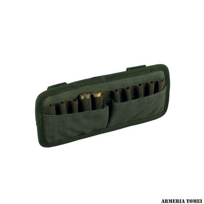 RISERVA - PORTACOLPI CON PASSANTI SUL RETRO IN COTONE VERDE CAL. 36/410 e CARABINE