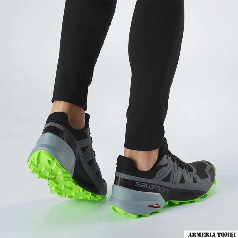 SALOMON - UOMO - SPEEDCROSS 5 GTX Black / Quiet Shade / Green Gecko - immagine 6